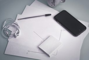 phone and pen, a core set of hipster designer's workplace